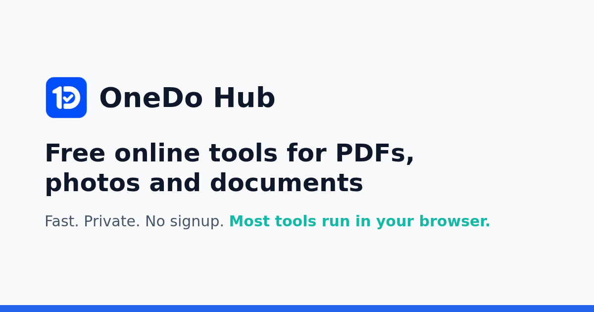 PDF Editor – Sign, Fill Forms, Add Text & Images | OneDo Hub